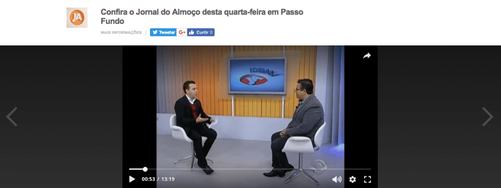 Entrevista TV RBS Globo Marcelo de Elias