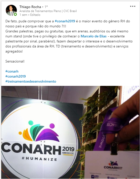 Esquina da Palestra reúne as melhores palestras no CONARH 2019